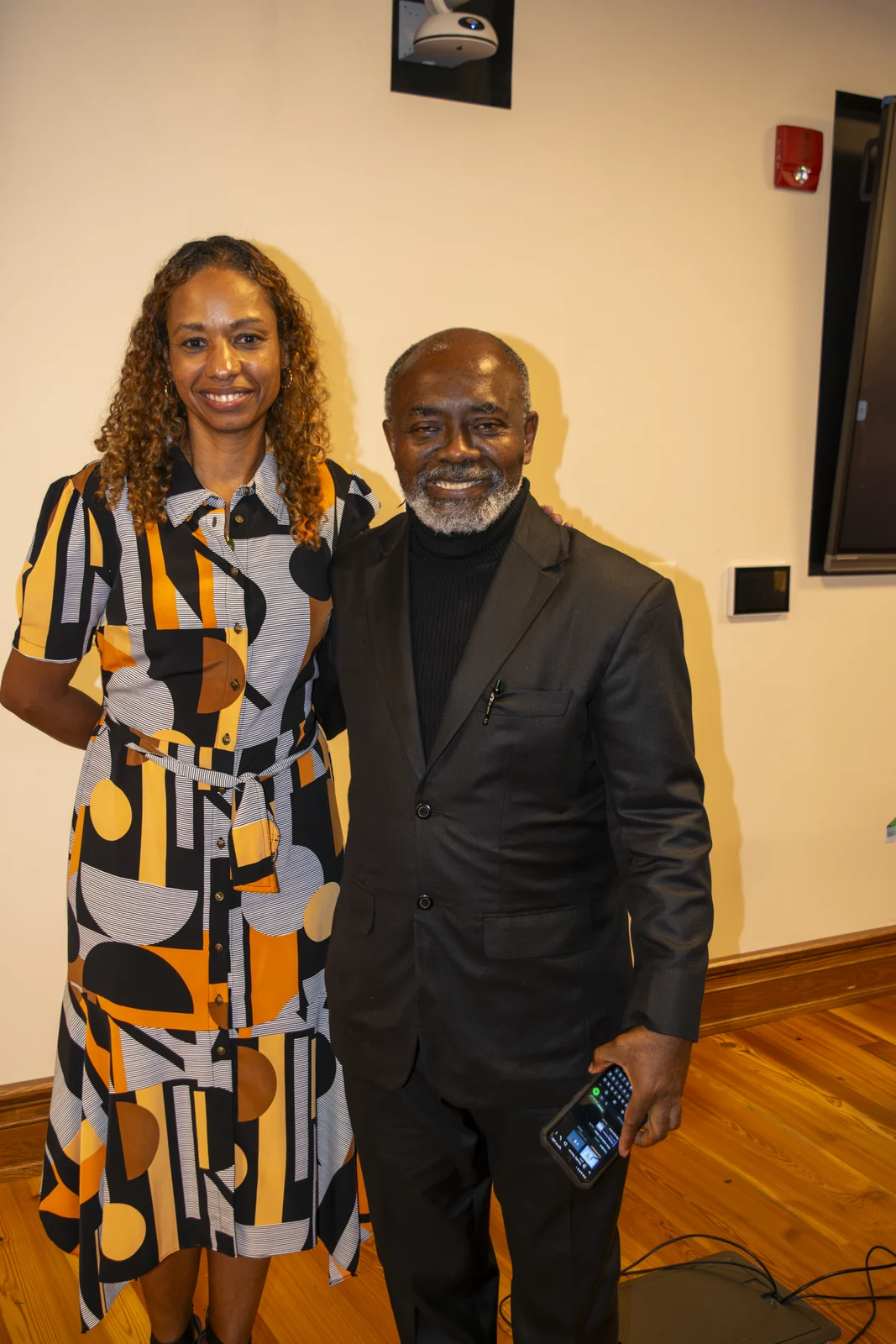 Dr. Lagoke with Dr. Larycia Hawkins, Director of the Ubuntu Center for Public History at Lincoln University and host of the event.