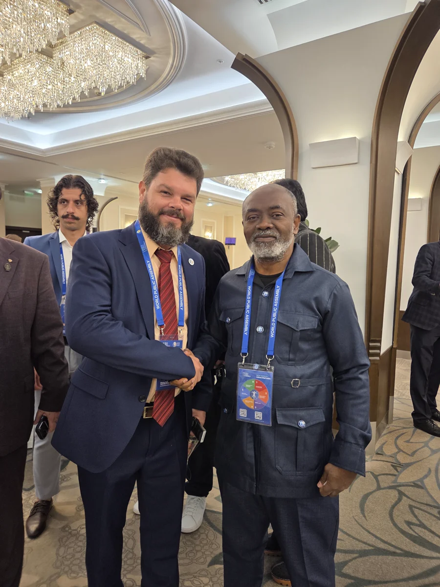 Dr. Lagoke with Dr. Fidel Antonio Castro-Smirnov, scientist and Deputy Secretary General of the World Peoples Assembly