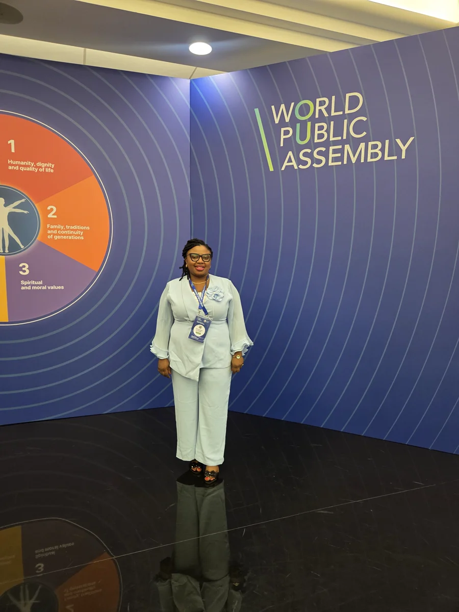 A participant at the World Public Assembly
