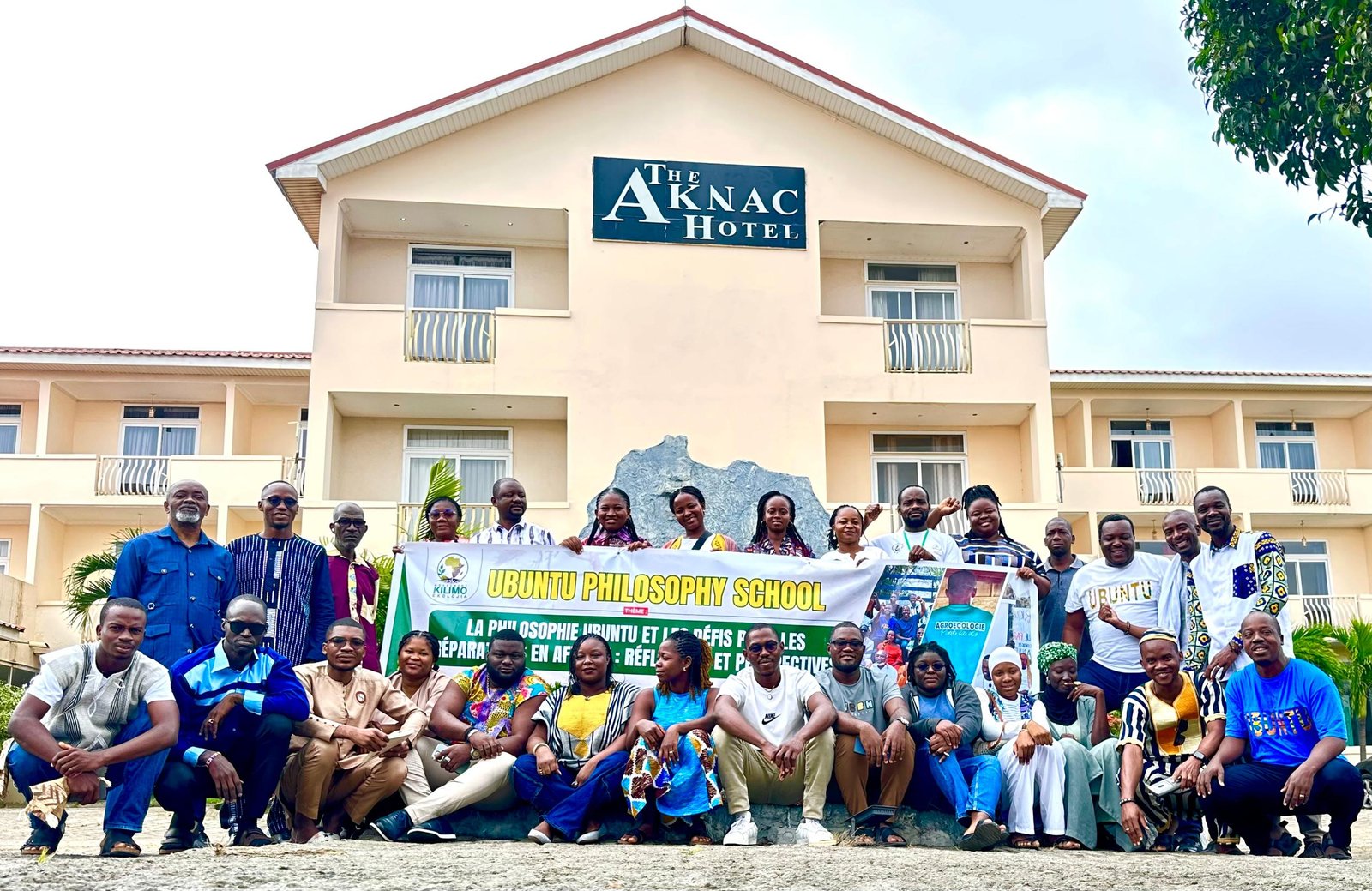 Participants gathered for a group photograph at the Ubuntu Philosophy School